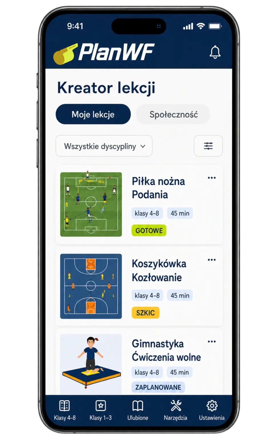 PlanWF – lista konspektów lekcji