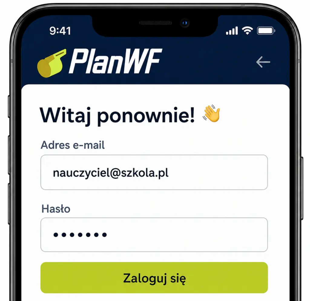 PlanWF – ekran logowania